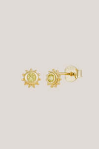 Jewellery Accessories: Life Force Sun Studs - Gold