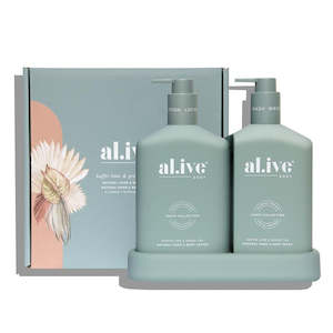 Bathroom: Wash & Lotion Duo + Tray - Kaffir Lime & Green Tea