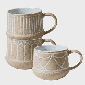 Kitchen Dining: Set of 3 Mugs / Natural Entertainer