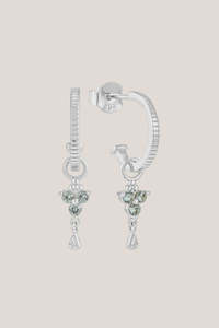 Earrings: Birthstone Hoops | March | Silver