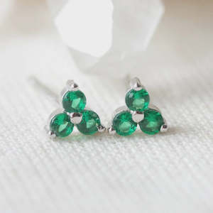 Earrings: Birthstone Studs | May | Silver