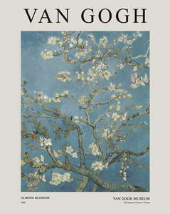 Artwork: Almond Blossoms by Vincent Van Gogh | White Box Frame A2 wWhite Border