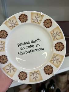 Miss Vintage Plates: Please Don't Do Coke In The Bathroom | Autumn