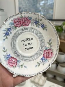 Miss Vintage Plates: Coffee Is My Coke | Floral