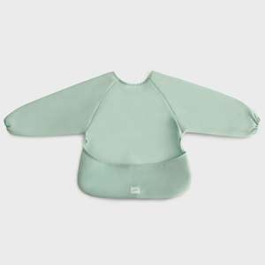 Meal Time: Mushie Long Sleeve Bib - Roman Green