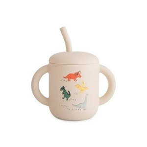 Baby Child: Silicone Training Cup & Straw | Dinosaurs