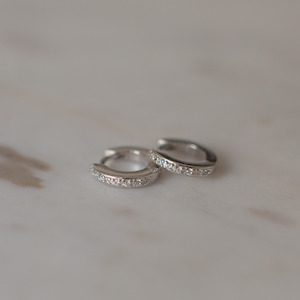 Sophie: Mini Rock Huggies - Silver