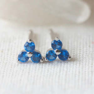 Earrings: Birthstone Studs | September | Silver