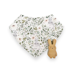 Meal Time: Floral Bunny Dribble Bib