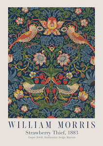 Artwork: Strawberry Thief by William Morris 1883 | Oak Box Frame | A1