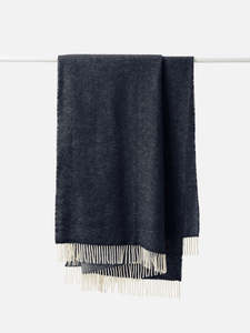 Wool Throw - Navy