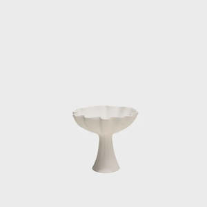 Decor: Ruffle Pedestal Dish - White