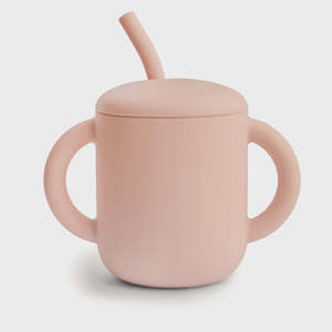 Silicone Training Cup & Straw | Blush