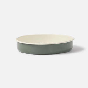 Enamel Round Baking Tray - Olive - Large