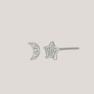 Jewellery Accessories: Night Sky Studs - Silver