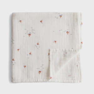 Organic Cotton Muslin Swaddle Blanket | Boats