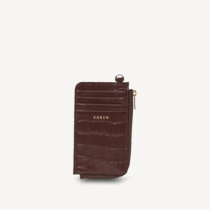 Wallets: Winona Card Holder | Espresso Croc