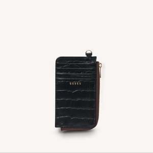 Wallets: Winona Card Holder | Black Croc