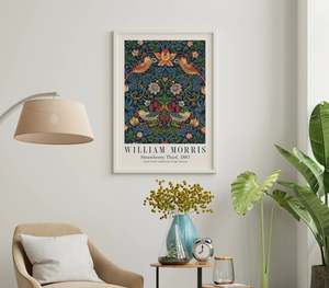 Strawberry Thief by William Morris 1883 | White Box Frame | A3