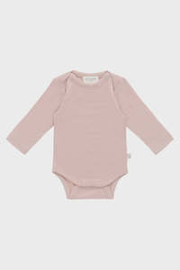 Merino Long Sleeve Bodysuit - Cloud Pink