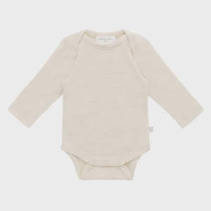 Baby Child: Merino Long Sleeve Bodysuit - Natural