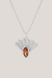 Fantail Messenger Necklace Brown - Silver