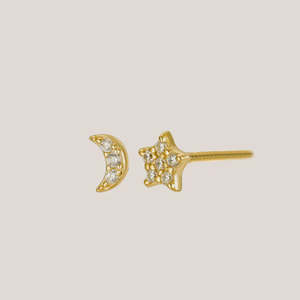 Jewellery Accessories: Night Sky Studs - Gold