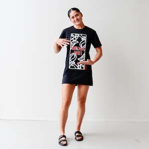Kākahu (Clothing): Tee Dress, Black - Wananei (Wicked)