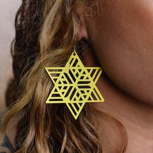 Hinetakurua: Earrings Yellow, Hinetakurua - Whetū