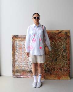 1. Tāwharau Collection Vol. V _ Aroha SHIRT - White stripe #178