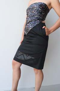 Clothes: Panekoti (skirt), Black - Tāniko