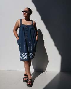 All: 1. Tāwharau Collection Vol. VI_ Tāniko DRESS - Denim #208