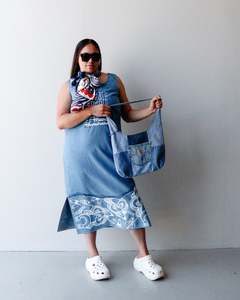1. Tāwharau Collection Vol. VI_ Mana Motuhake DRESS - Denim #221