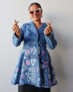 Clothes: 1. Tāwharau Collection Vol. VII_ Aroha JACKET - Denim #275