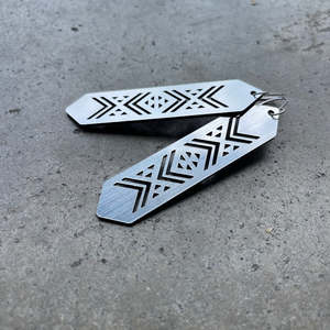 Earrings Silver, Tāniko