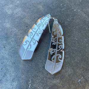 Earrings Silver Mirror, Te Raukura