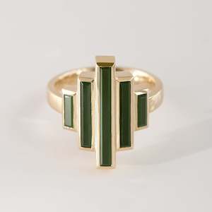 gold ring: Pounamu Manhattan Ring