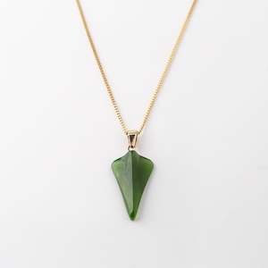 Homeland: 14 carat Gold Pounamu Jet Plane Charm Pendant