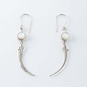Homeland: Midnight Huia Beak Earrings in Sterling Silver