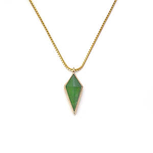 Gold And Greenstone: 14 carat Gold Pounamu Pinnacle Pendant
