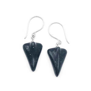 Huia Collection: Black Pounamu Jet Plane Earrings