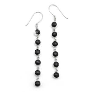 Huia Collection: Black Pounamu Babylon Earrings