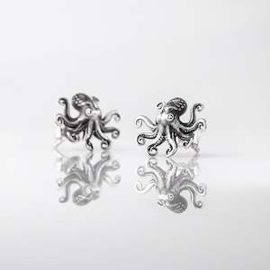 Christmas Gifts Under 200: Baby Kraken Octopus Studs in Sterling Silver