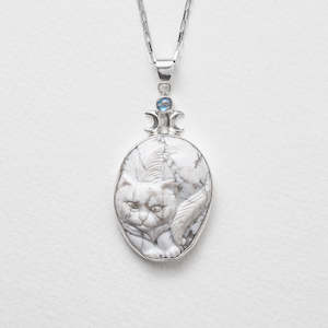 Custom One Off Silver Designs: Lunar Pendant in Howlite