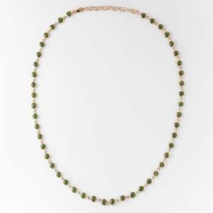 Gold And Greenstone: Pounamu Continuum Necklace in 9 carat Gold