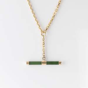 Gold Pounamu Fob Chain Pendant
