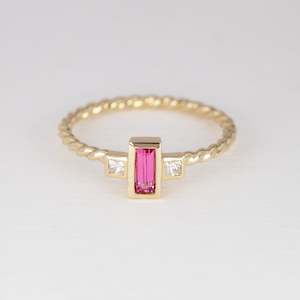 Neon Pink Mahenge Spinel Tiny Treasure Ring