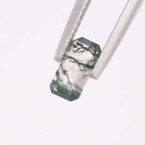 Moss Agate Emerald cut 0.7 carat