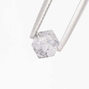 Sapphire: Light Grey Salt and Pepper Sapphire Hexagonal cut 1.42 carats