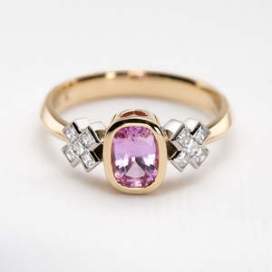 Products: Pastel Pink Sapphire Kiss Kiss Ring